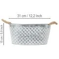 Didelis ovalus cinko dubuo, 31 cm x 20 cm, aukštis 15 cm | Floristik24.lt