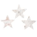 Floristik24 Beržinės žvaigždutės, mažos, 2 cm - 2,5 cm, baltai dažytos, 150 vnt.