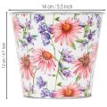 Gėlių vazonas, pavasarinė dekoracija, sodintuvas, metalinis, Ø14cm, aukštis 12,5cm | Floristik24.lt