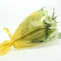 Floristik24 Gėlių maišelis džiuto raštas geltonas L36cm P25cm - 12cm 50psl