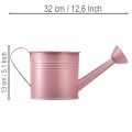 Dekoratyvinis laistytuvas, rožinis metalinis vazonas, Ø13,5 cm, aukštis 12,5 cm | Floristik24.lt