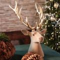 Dekoratyvinė elnio galvos skulptūra su dideliais ragais, 52 cm | Floristik24.lt