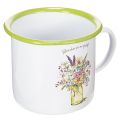 Floristik24 Dekoratyvinis puodelis/vazonas, emaliuotas, Ø11,5 cm, aukštis 10 cm
