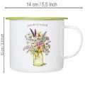 Dekoratyvinis puodelis/vazonas, emaliuotas, Ø11,5 cm, aukštis 10 cm | Floristik24.lt