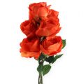 Floristik24 Dekoratyvinės rožės oranžinės 32cm 6vnt