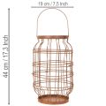 Sodo žibintas, metalinis, rūdžių spalvos, rankena, vintažinis, Ø19,5 cm | Floristik24.lt