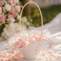 Vestuvių gėlių mergaitės krepšelis 24cm x 17cm | Floristik24.lt