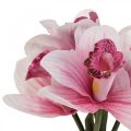 Floristik24 Dirbtinės orchidėjų dirbtinės gėlės vazoje balta/rožinė 28cm