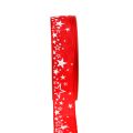Floristik24 Kalėdinė juostelė žvaigždės raštas raudona 25mm 25m