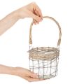 Pakabinamas žibintas, stiklas, metalas, gluosnis, Ø14,5 cm, 2 vnt. | Floristik24.lt