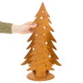 Kalėdinės eglutės žibintas, metalinė dekoracija, kaimiško stiliaus, Kalėdinis, aukštis 46 cm, plotis 25,5 cm | Floristik24.lt